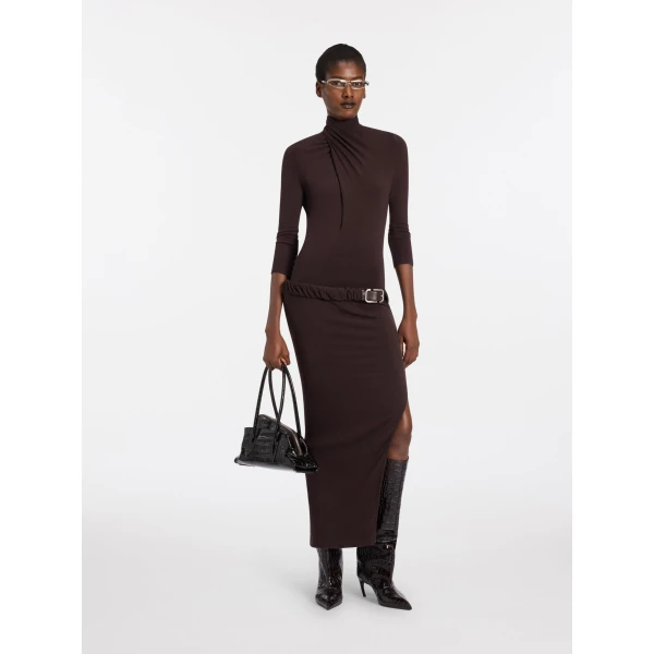 The Attico Dark brown midi dress, view 2