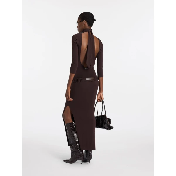 The Attico Dark brown midi dress, view 3