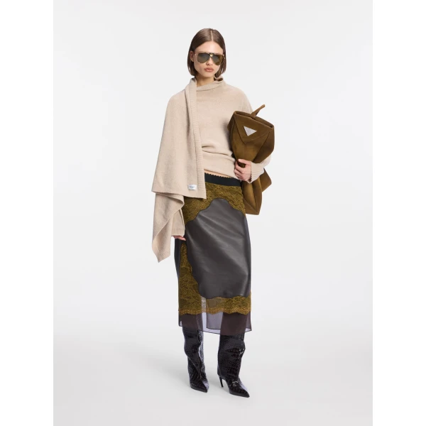 The Attico Dark green and dark brown midi skirt, view 2