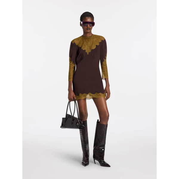 The Attico Dark green and dark brown mini dress, view 2