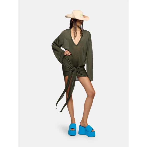 The Attico Dark green mini dress, view 2