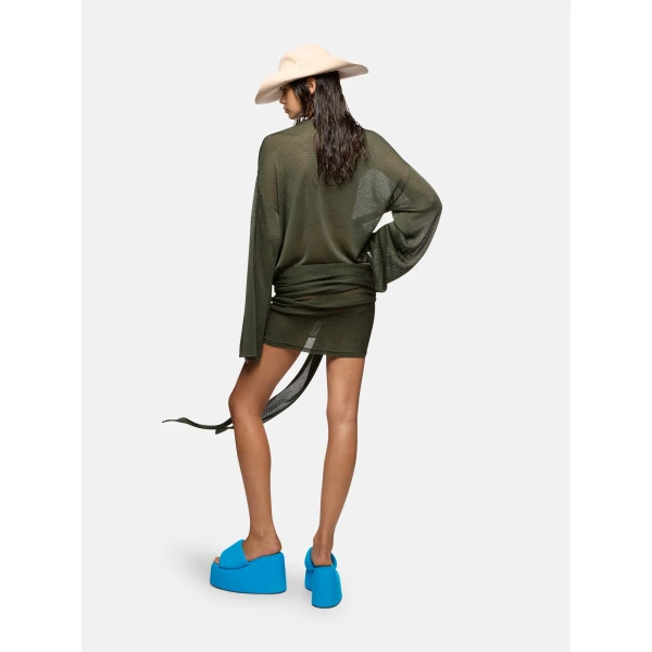 The Attico Dark green mini dress, view 3