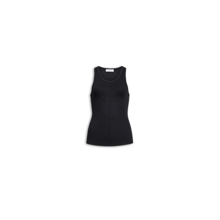 Alaïa Darts Cotton Tank Top - ALAÏA Tops - Laser Cut Luxury - Shop at Luxury Shoes 