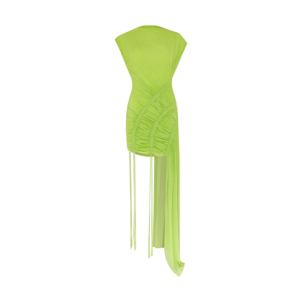 David Koma Asymmetric Hem Ruched Mini Dress, view 2