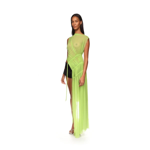 David Koma Asymmetric Hem Ruched Tunic, view 4