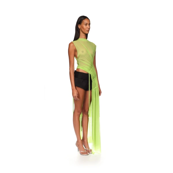David Koma Asymmetric Hem Ruched Tunic, view 5