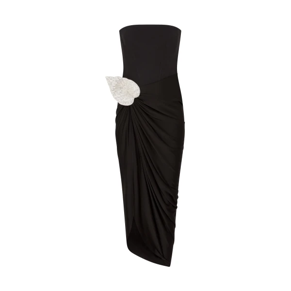 David Koma Crystal Leaf And Draped Skirt Corset Dress, view 2