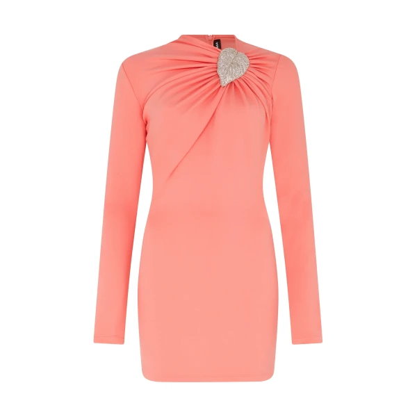 David Koma Crystal Leaf And Ruched Detail Mini Dress, view 2