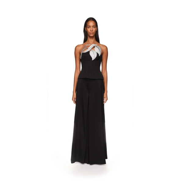 David Koma Crystal Leaf Corset Top, view 3