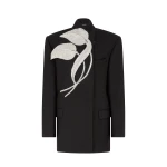 David Koma Crystal Leaf Oversized Jacket