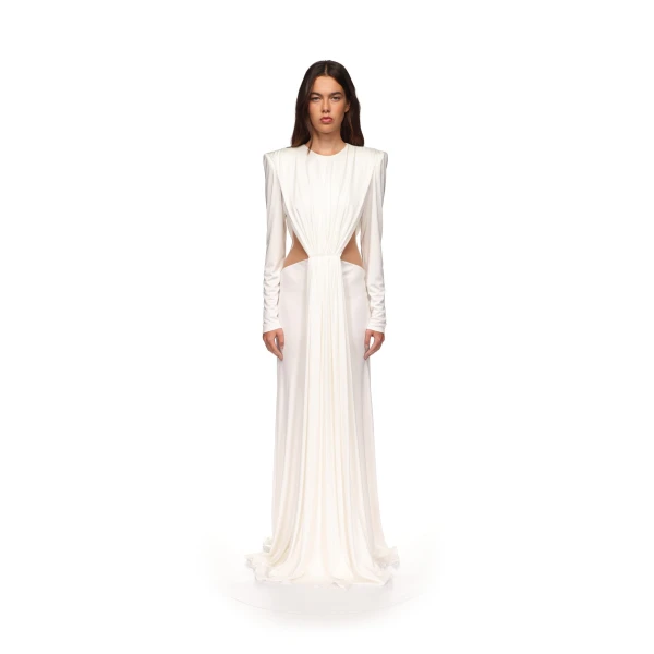 David Koma Draped Gown With Side Cut-Outs, view 3