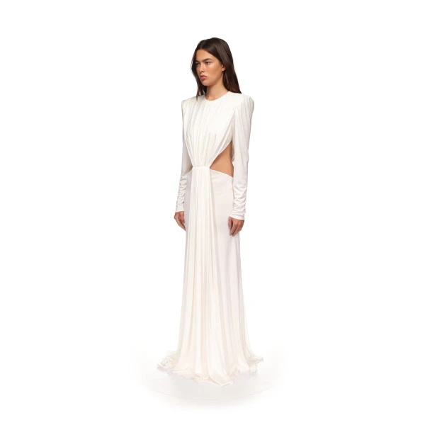 David Koma Draped Gown With Side Cut-Outs, view 4