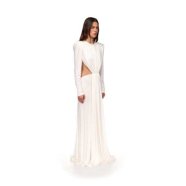 David Koma Draped Gown With Side Cut-Outs, view 5