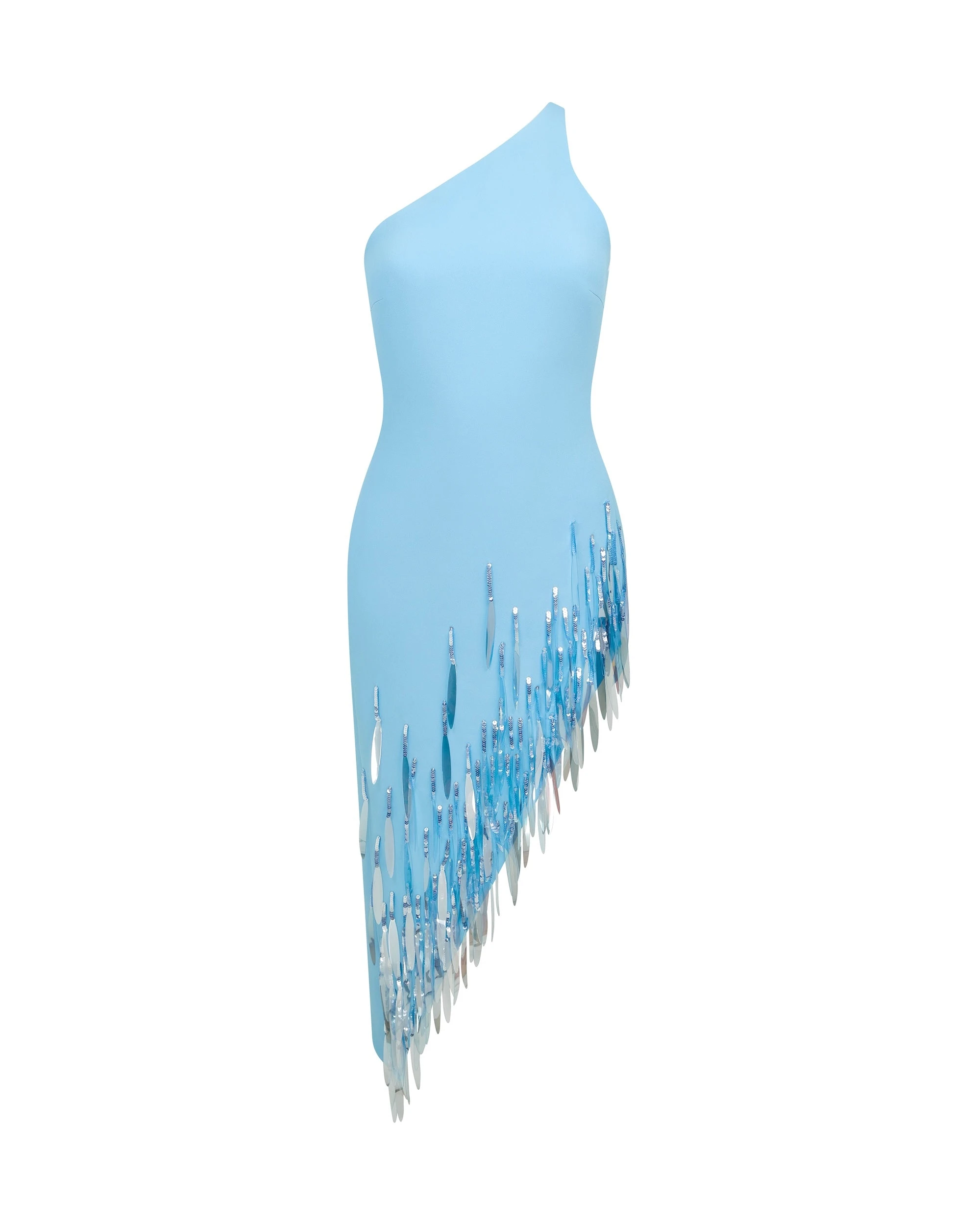 David Koma Gradient Sequin One Shoulder Midi Dress David Koma Gradient Sequin One Shoulder Midi Dress