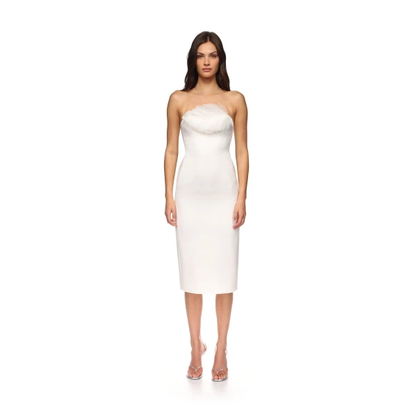 David Koma Pleated Leaf Midi Dress, view 3