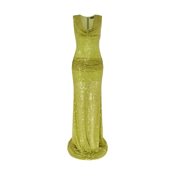 David Koma Plunge Neckline Sequin Embellished Gown, view 2