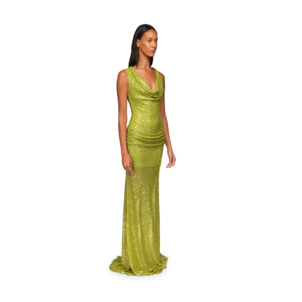 David Koma Plunge Neckline Sequin Embellished Gown, view 5