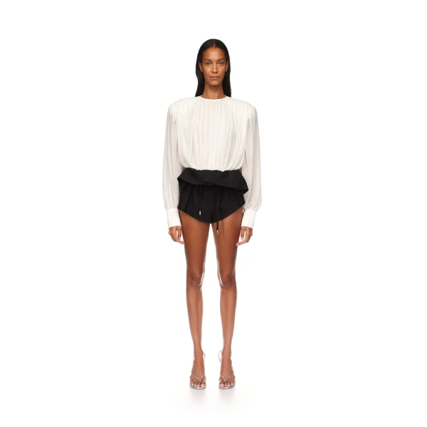 David Koma Ruched Blouse Bodysuit, view 3