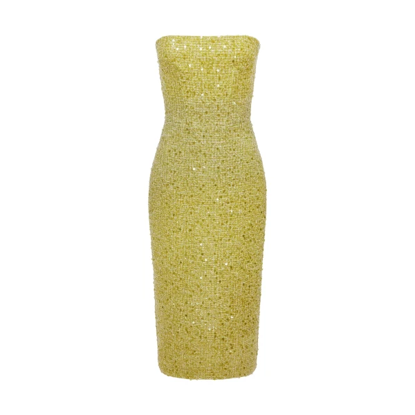 David Koma Sequin Boucle Corset Midi Dress, view 2