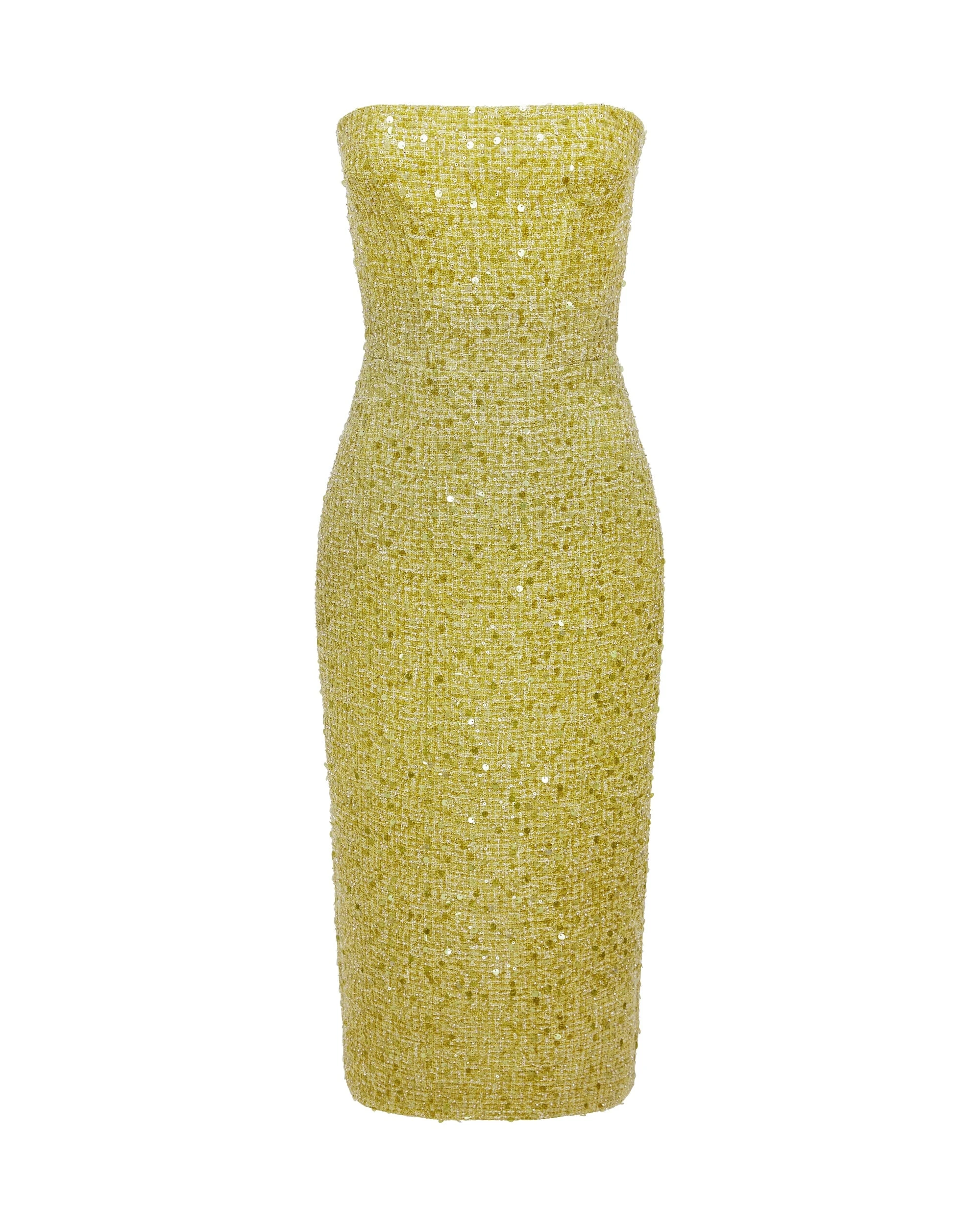 David Koma Sequin Boucle Corset Midi Dress