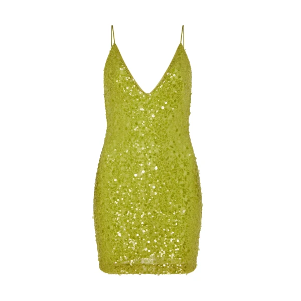 David Koma Sequin Mini Dress In Green, view 2