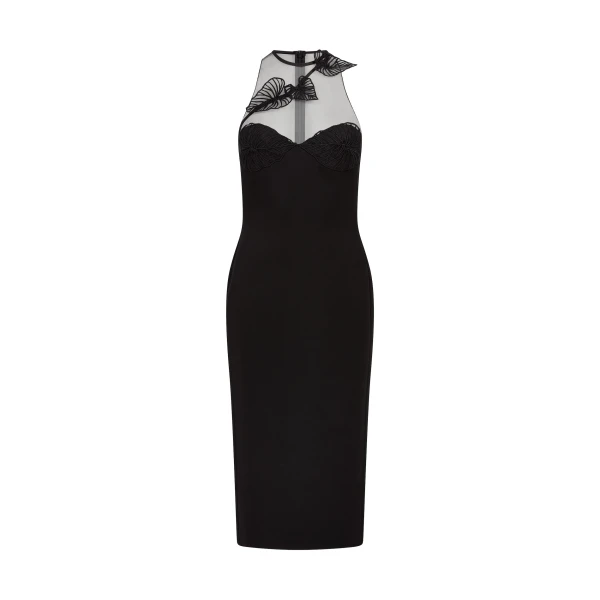 David Koma Thread Leaf Cluster Embroidery Midi Dress, view 2