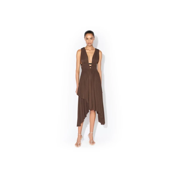 Alaïa Deesse V Neck Dress - ALAÏA Dresses - Laser Cut Luxury - Shop at Luxury Shoes 