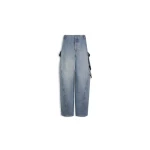 Alaïa Denim Cargo Pants - ALAÏA Pants - Laser Cut Luxury - Shop at Luxury Shoes 