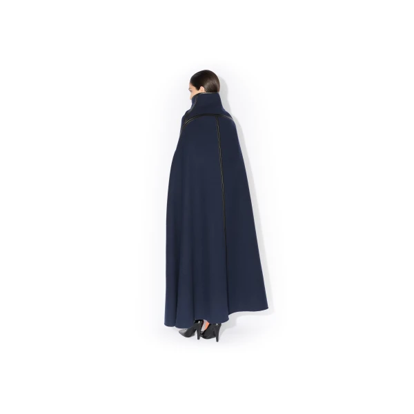 Alaia Double Face Wool Cape Coat, view 3