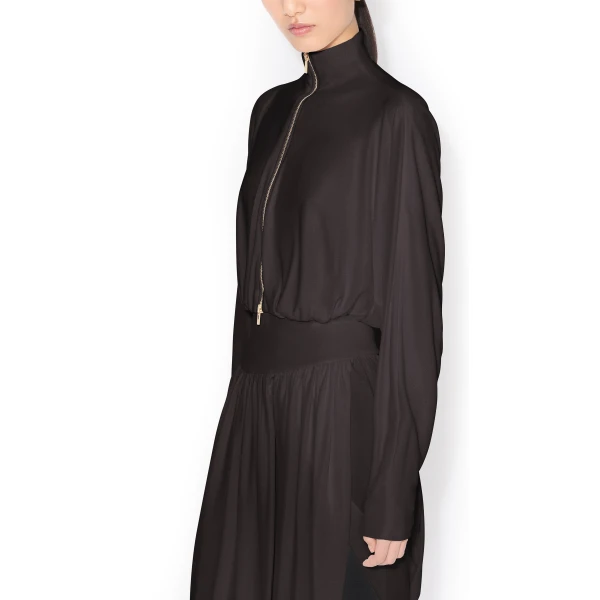 Alaïa Draped Matte Jersey Jacket - ALAÏA Jackets - Laser Cut Luxury - Shop at Luxury Shoes 