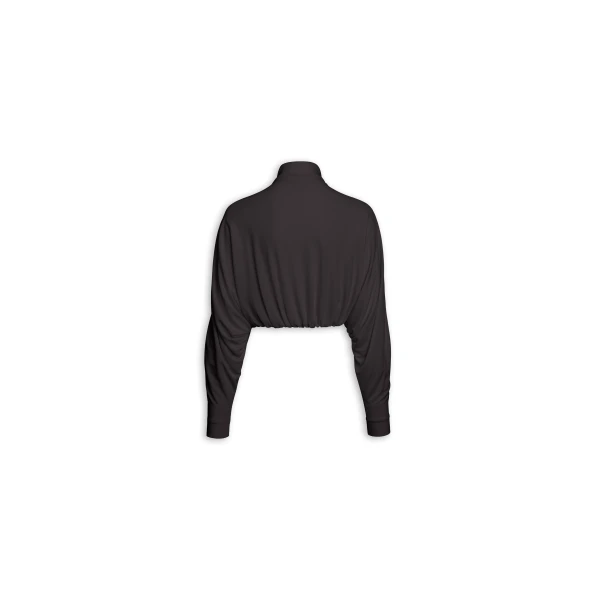 Alaïa Draped Matte Jersey Jacket - ALAÏA Jackets - Laser Cut Luxury - Shop at Luxury Shoes 