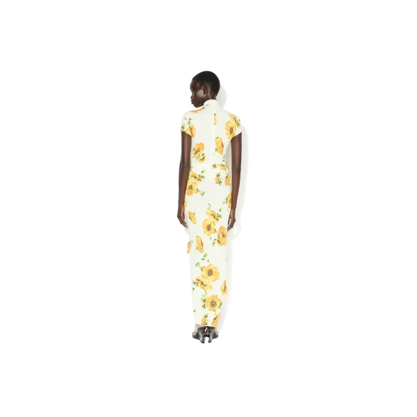 Alaïa Draped Printed Dress - ALAÏA Dresses - Laser Cut Luxury - Shop at Luxury Shoes 