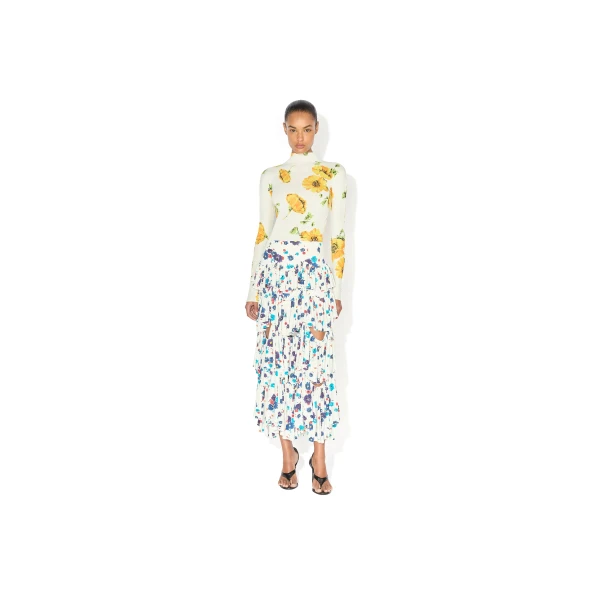 Alaia Draped Printed Skirt, view 2