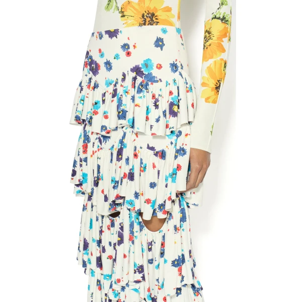 Alaia Draped Printed Skirt, view 4