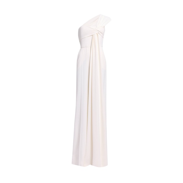 Elie Saab Asymmetric Cady Jumpsuit in White featuring  – Luxury Designer Fashion at Luxury Shoes .