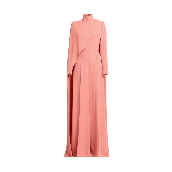 Elie Saab Asymmetrical Cape Cady Jumpsuit in Pink featuring  – Luxury Designer Fashion at Luxury Shoes .