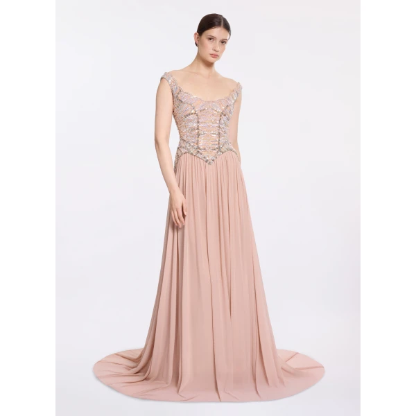 Elie Saab Bead Embroidered Corset Dress, view 2