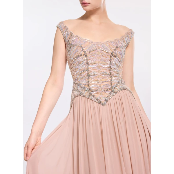 Elie Saab Bead Embroidered Corset Dress, view 4