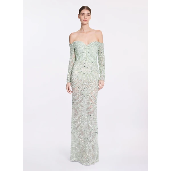 Elie Saab Bead Embroidered Gown, view 2