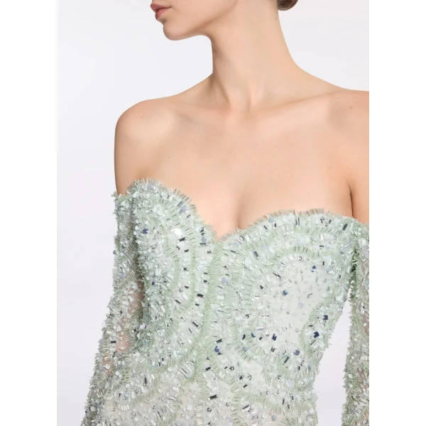 Elie Saab Bead Embroidered Gown, view 4