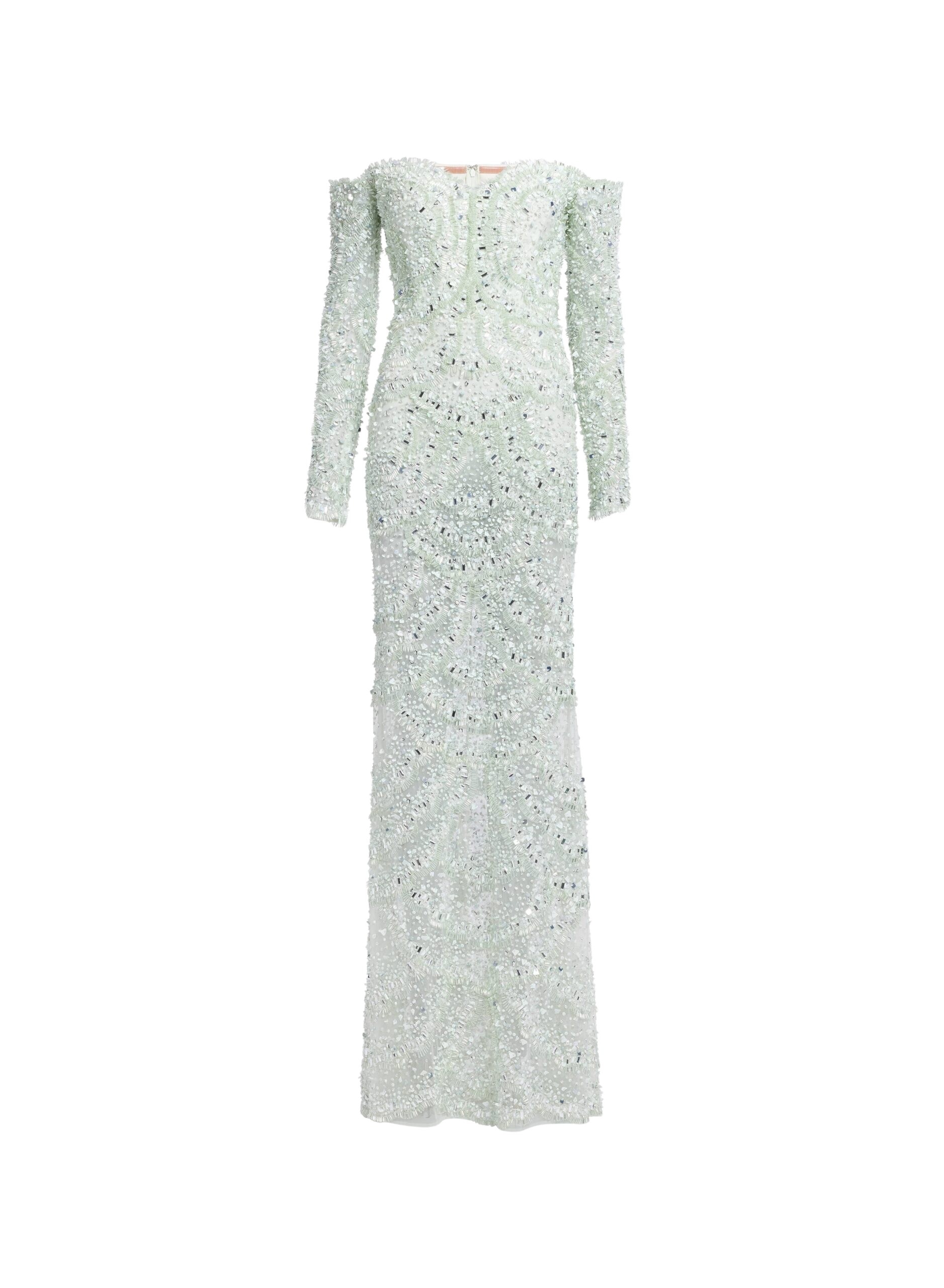 Elie Saab Bead Embroidered Gown in Green featuring  – Luxury Designer Fashion at Luxury Shoes .