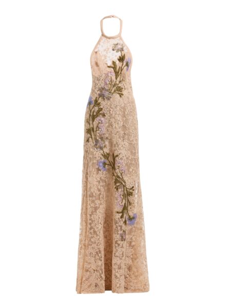 Elie Saab Bead Embroidered Lace Dress in Neutrals featuring  – Luxury Designer Fashion at Luxury Shoes .