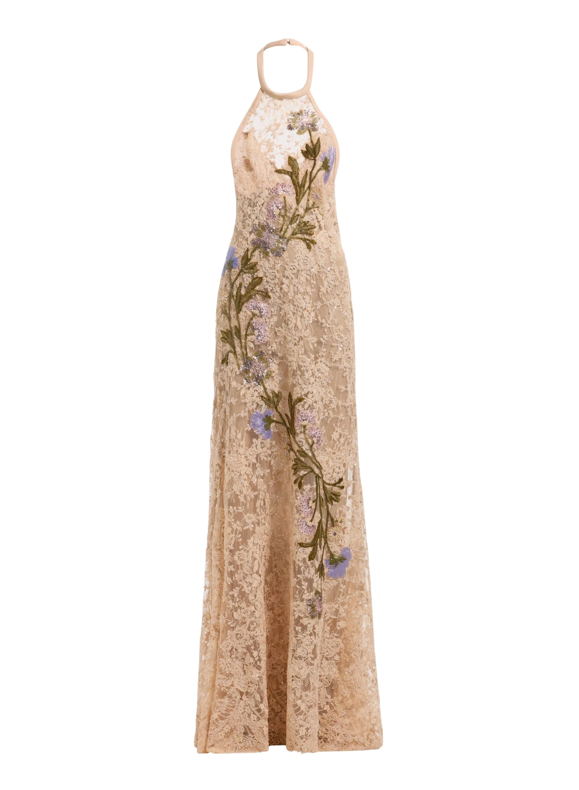 Elie Saab Bead Embroidered Lace Dress