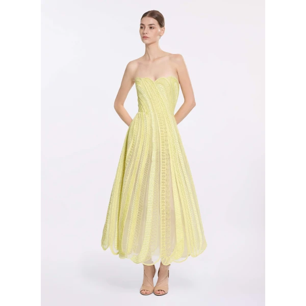 Elie Saab Bead Embroidered Midi Dress, view 2