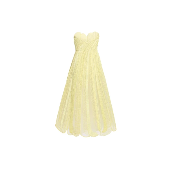 Elie Saab Bead Embroidered Midi Dress, view 5