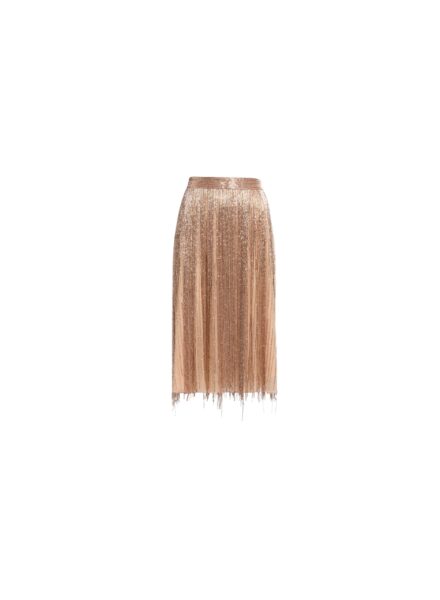 Elie Saab Bead Embroidered Midi Skirt in Neutrals featuring  – Luxury Designer Fashion at Luxury Shoes .