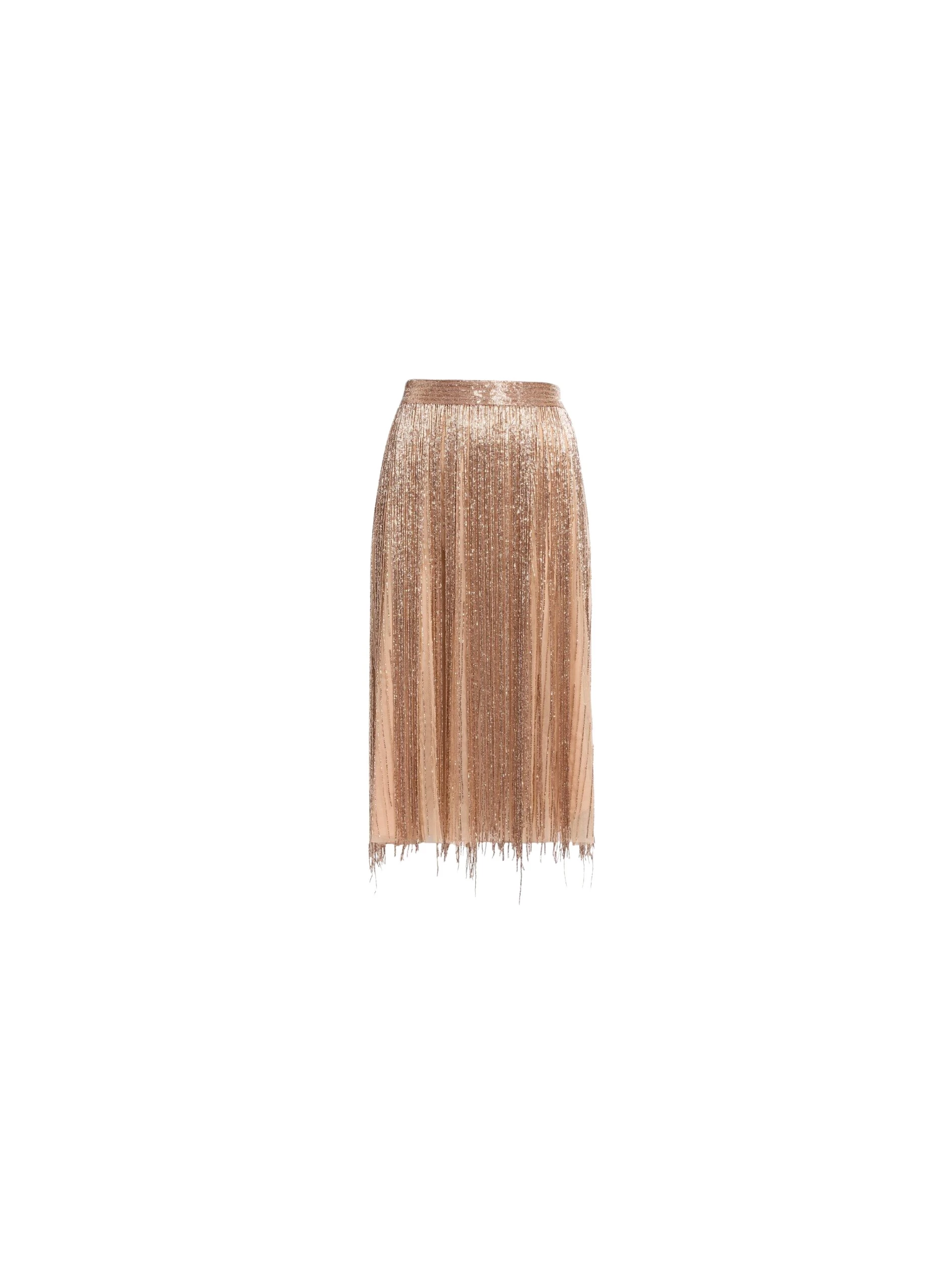 Bead Embroidered Midi Skirt