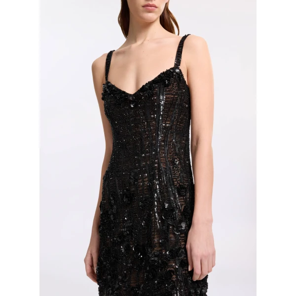 Elie Saab Bead Embroidered Short Dress, view 4