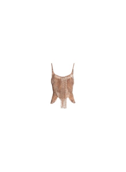 Elie Saab Bead Embroidered Top in Neutrals featuring  – Luxury Designer Fashion at Luxury Shoes .