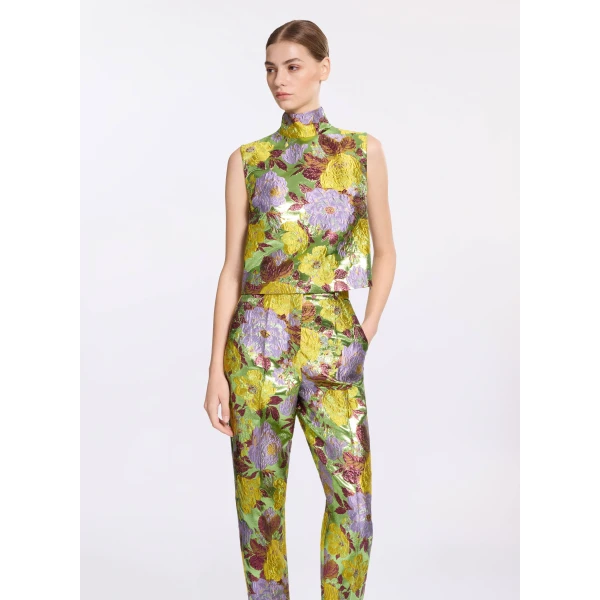Elie Saab Brocade High Neck Top, view 2